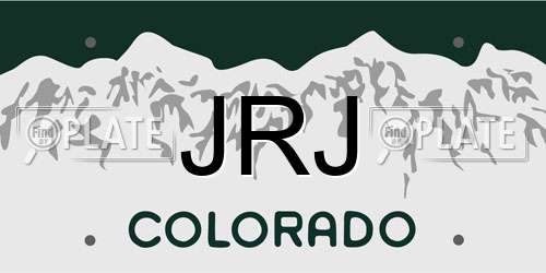 JRJ Colorado License Plate
