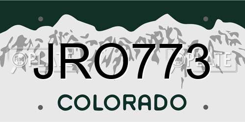 JRO773 Colorado License Plate