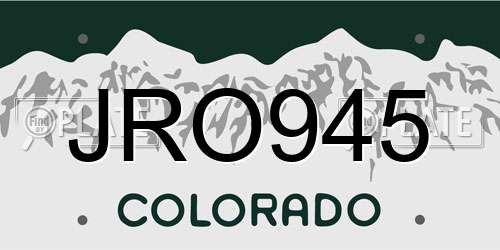 JRO945 Colorado License Plate