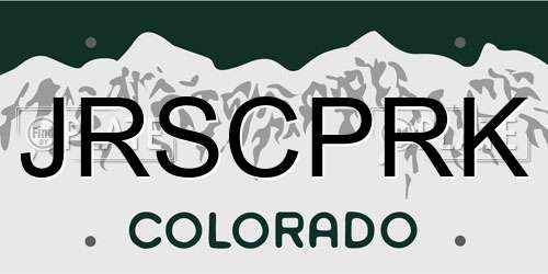 JRSCPRK Colorado License Plate