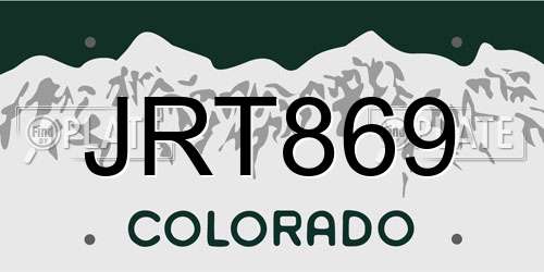 JRT869 Colorado License Plate