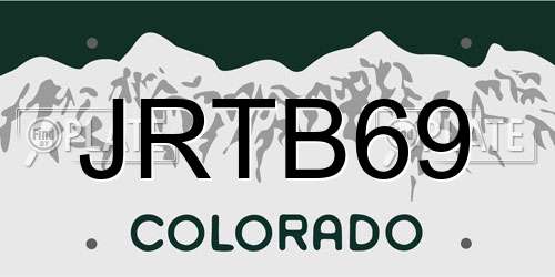 JRTB69 Colorado License Plate