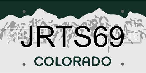 JRTS69 Colorado License Plate