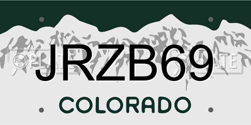 JRZB69 Colorado License Plate