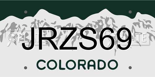 JRZS69 Colorado License Plate