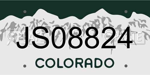 JS08824 Colorado License Plate
