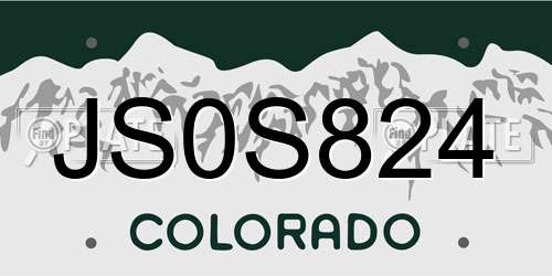 JS0S824 Colorado License Plate