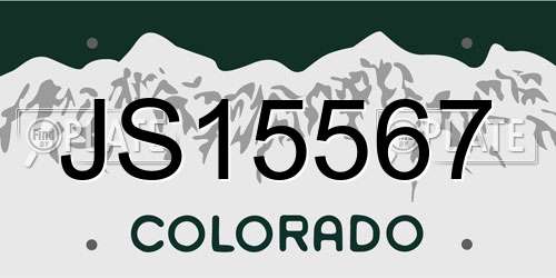 JS15567 Colorado License Plate