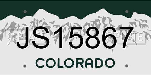 JS15867 Colorado License Plate