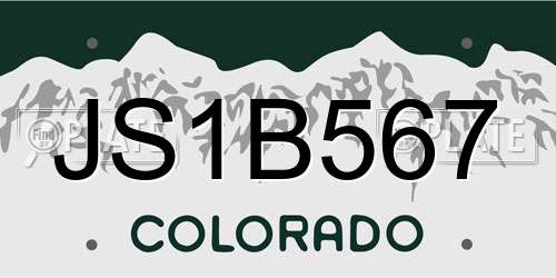 JS1B567 Colorado License Plate