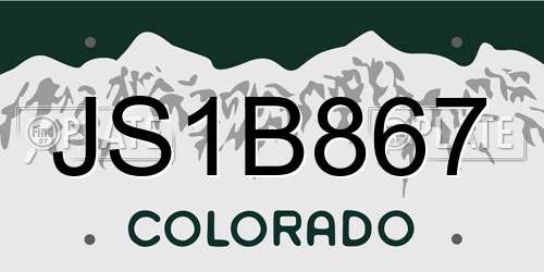 JS1B867 Colorado License Plate