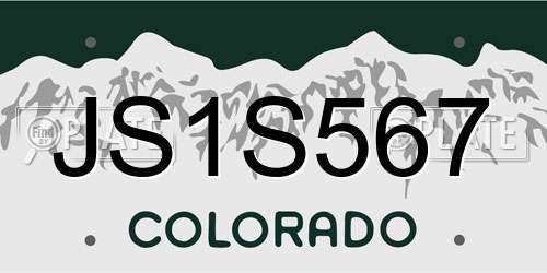 JS1S567 Colorado License Plate