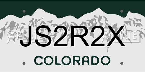 JS2R2X Colorado License Plate