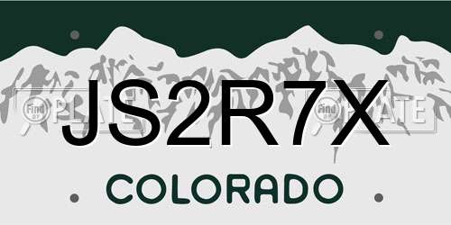 JS2R7X Colorado License Plate