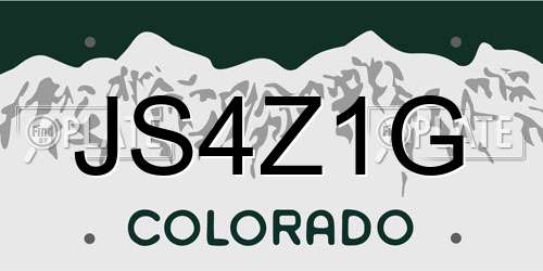 JS4Z1G Colorado License Plate