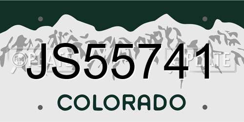 JS55741 Colorado License Plate