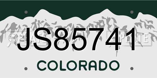 JS85741 Colorado License Plate
