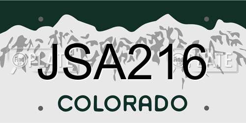 JSA216 Colorado License Plate