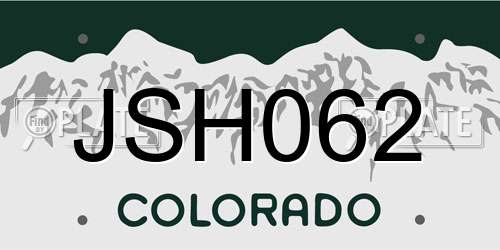 JSH062 Colorado License Plate