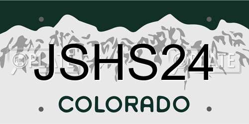 JSHS24 Colorado License Plate