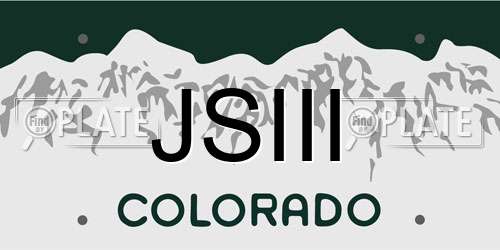 JSIII Colorado License Plate