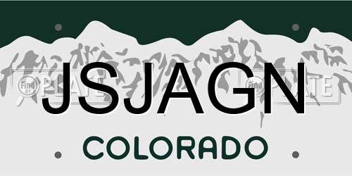 JSJAGN Colorado License Plate