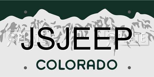 JSJEEP Colorado License Plate
