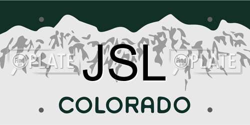 JSL Colorado License Plate