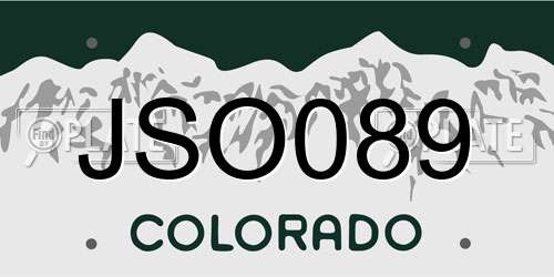 JSO089 Colorado License Plate