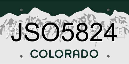 JSO5824 Colorado License Plate