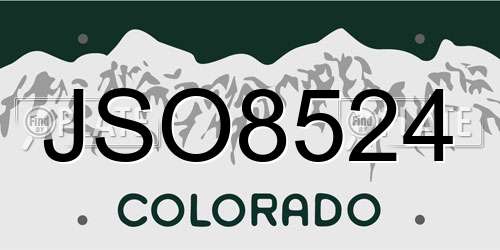 JSO8524 Colorado License Plate