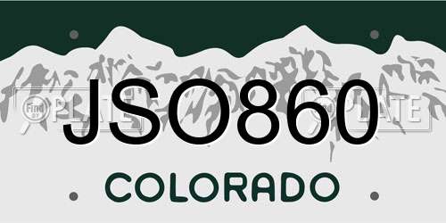 JSO860 Colorado License Plate