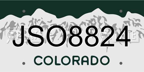JSO8824 Colorado License Plate