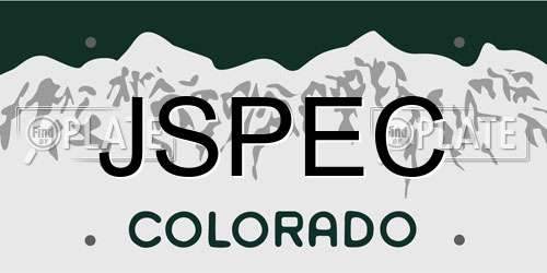 JSPEC Colorado License Plate