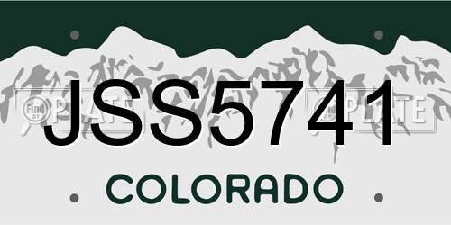 JSS5741 Colorado License Plate