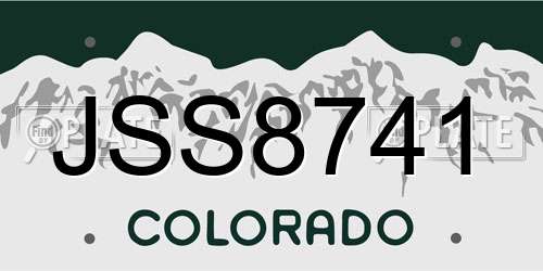 JSS8741 Colorado License Plate