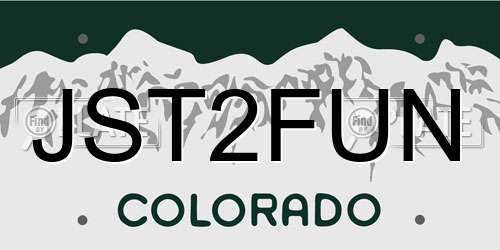 JST2FUN Colorado License Plate
