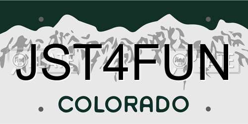 JST4FUN Colorado License Plate