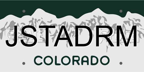 JSTADRM Colorado License Plate