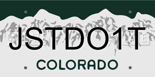 JSTDO1T Colorado License Plate