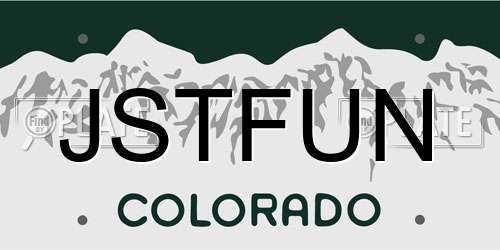 JSTFUN Colorado License Plate