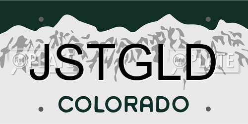 JSTGLD Colorado License Plate