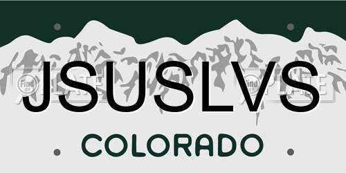 JSUSLVS Colorado License Plate