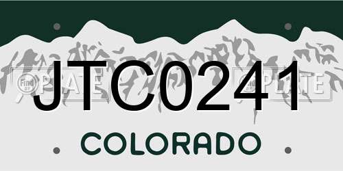 JTC0241 Colorado License Plate