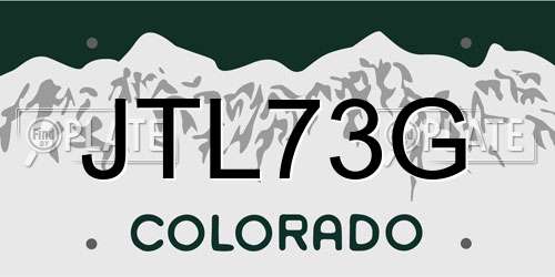 JTL73G Colorado License Plate