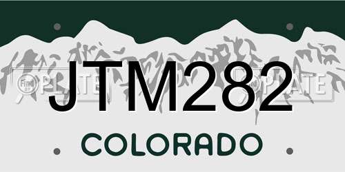JTM282 Colorado License Plate
