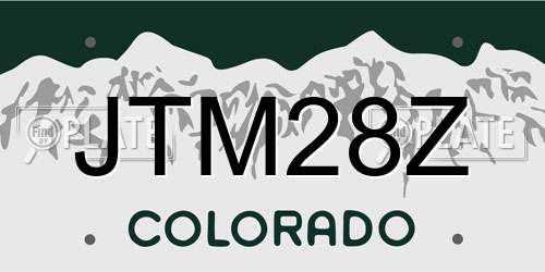 JTM28Z Colorado License Plate