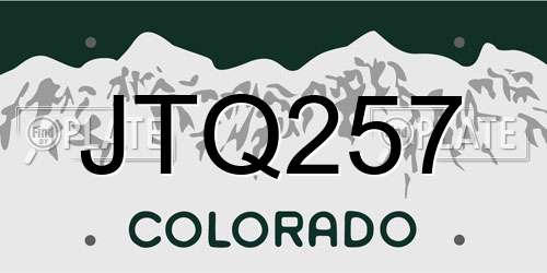 JTQ257 Colorado License Plate