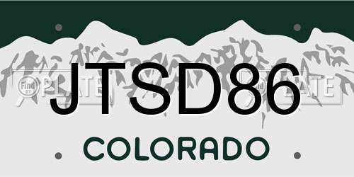 JTSD86 Colorado License Plate