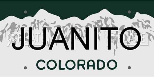 JUANITO Colorado License Plate